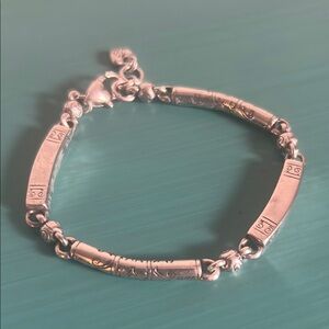 Brighton Vintage Marrakesh Bracelet Silver Bracelet with Decorative Curved Links